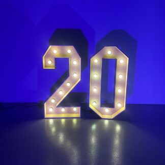 Lichtcijfer 20 huren in Eindhoven - Jarno Verhuur Best - Lichtletters - Partycijfers verhuur Eindhoven